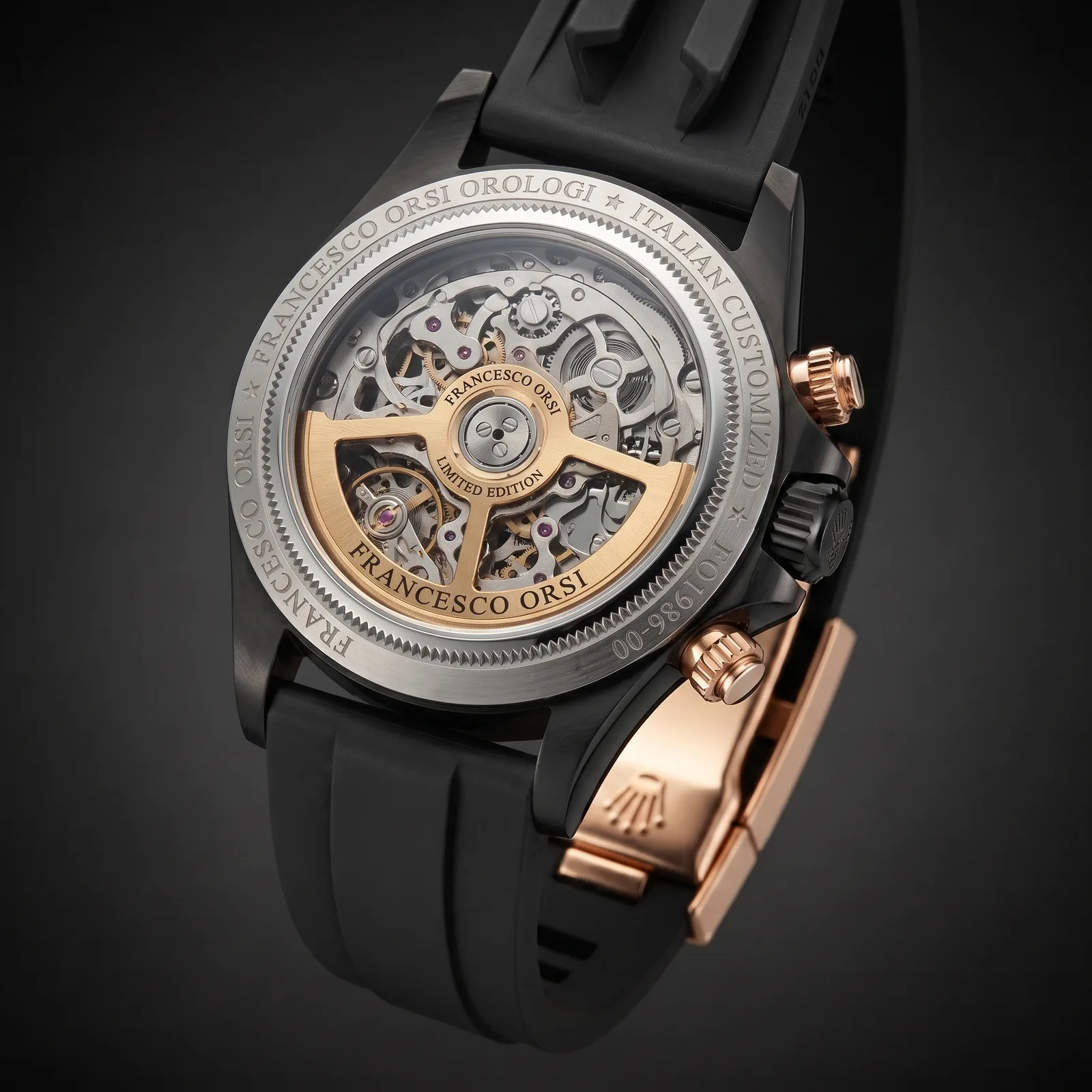 Róża — Caseback — Custom Daytona von Francesco Orsi Orologi